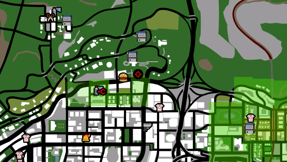 localização da AK-47 GTA San Andreas em Los Santos no mapa