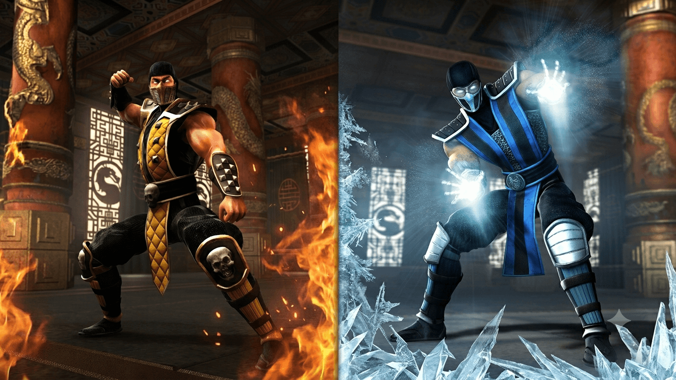 como desbloquear scorpion e sub-zero em mortal kombat shaolin monks