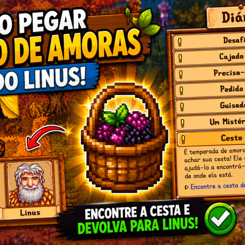 Como Encontrar o Cesto de Amoras do Linus em Stardew Valley